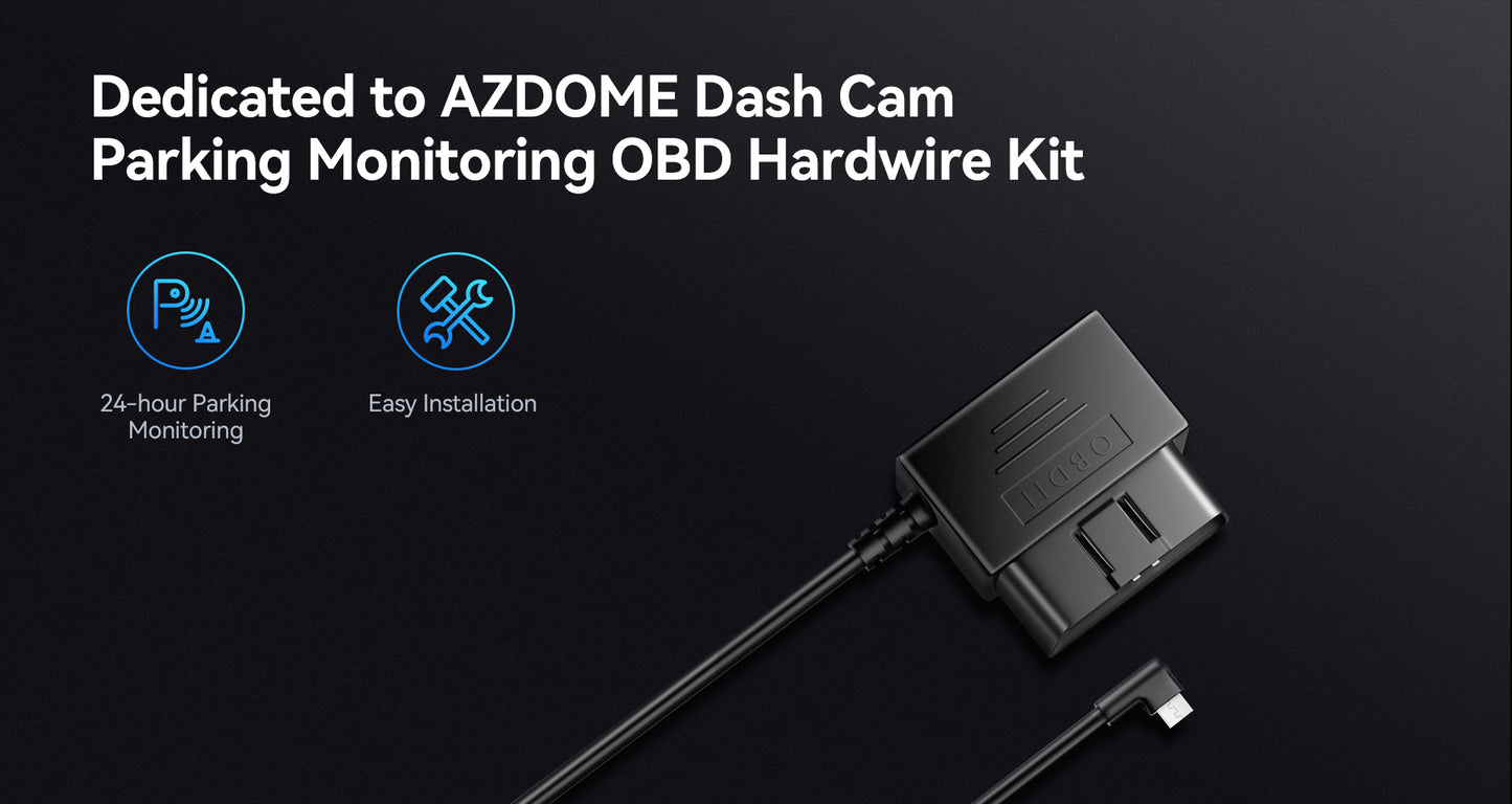 AZDOME Dashcam OBD2 Hardwire Parking Mode Power Cable Kit (Fits: Azdome)