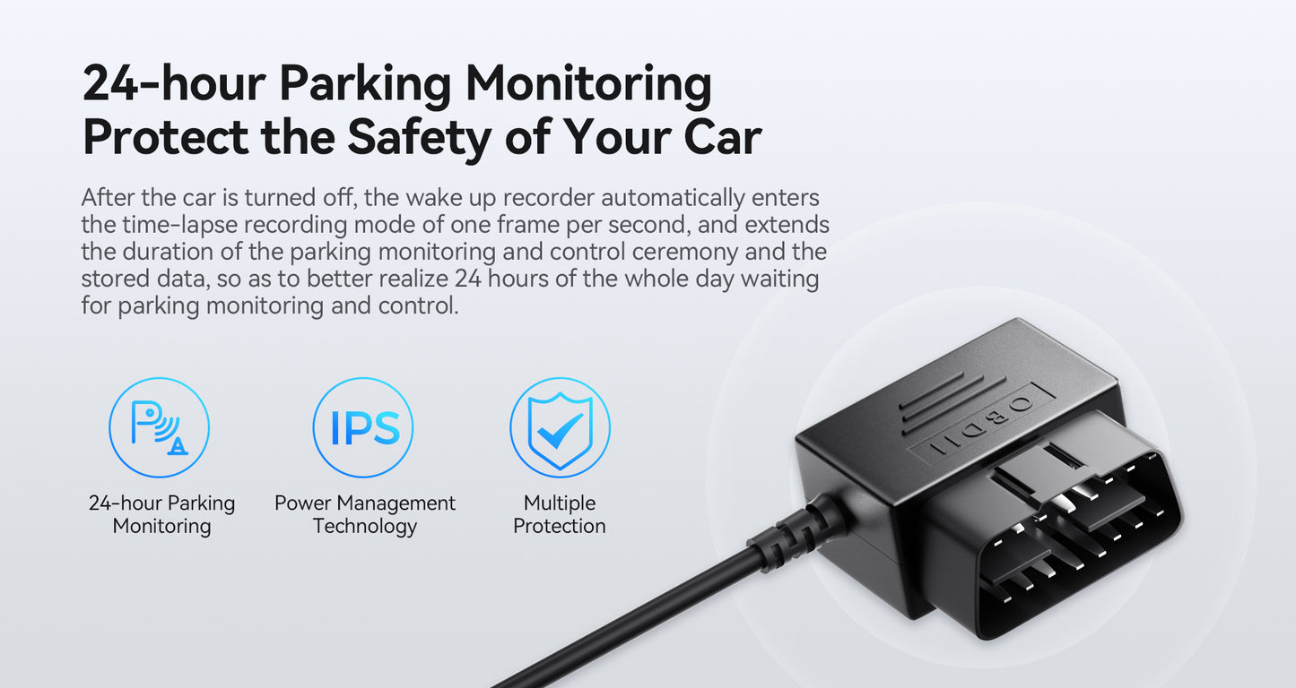 AZDOME Dashcam OBD2 Hardwire Parking Mode Power Cable Kit (Fits: Azdome)