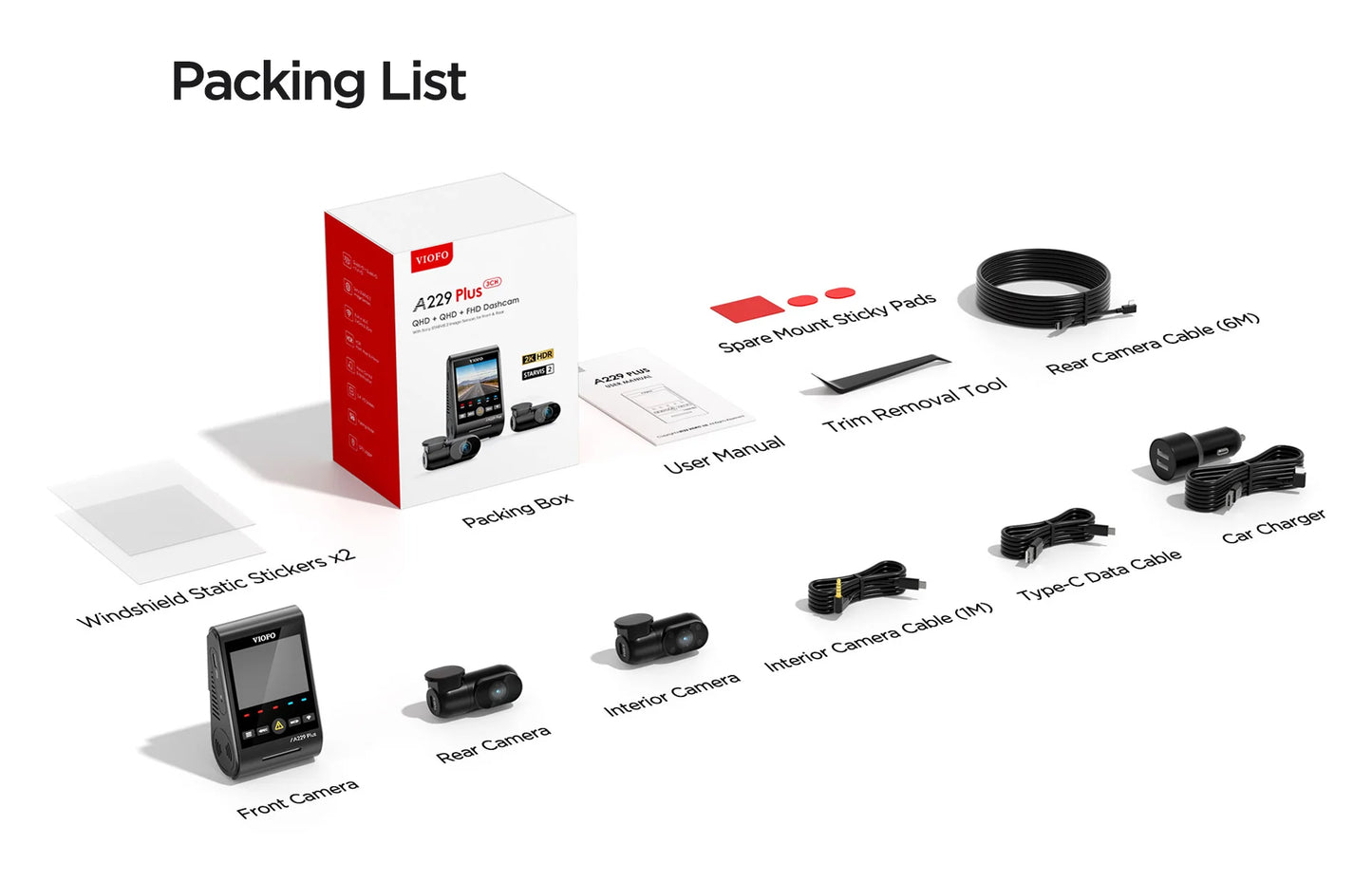 VIOFO A229 Plus 2K QHD 3-Channel Dash Cam