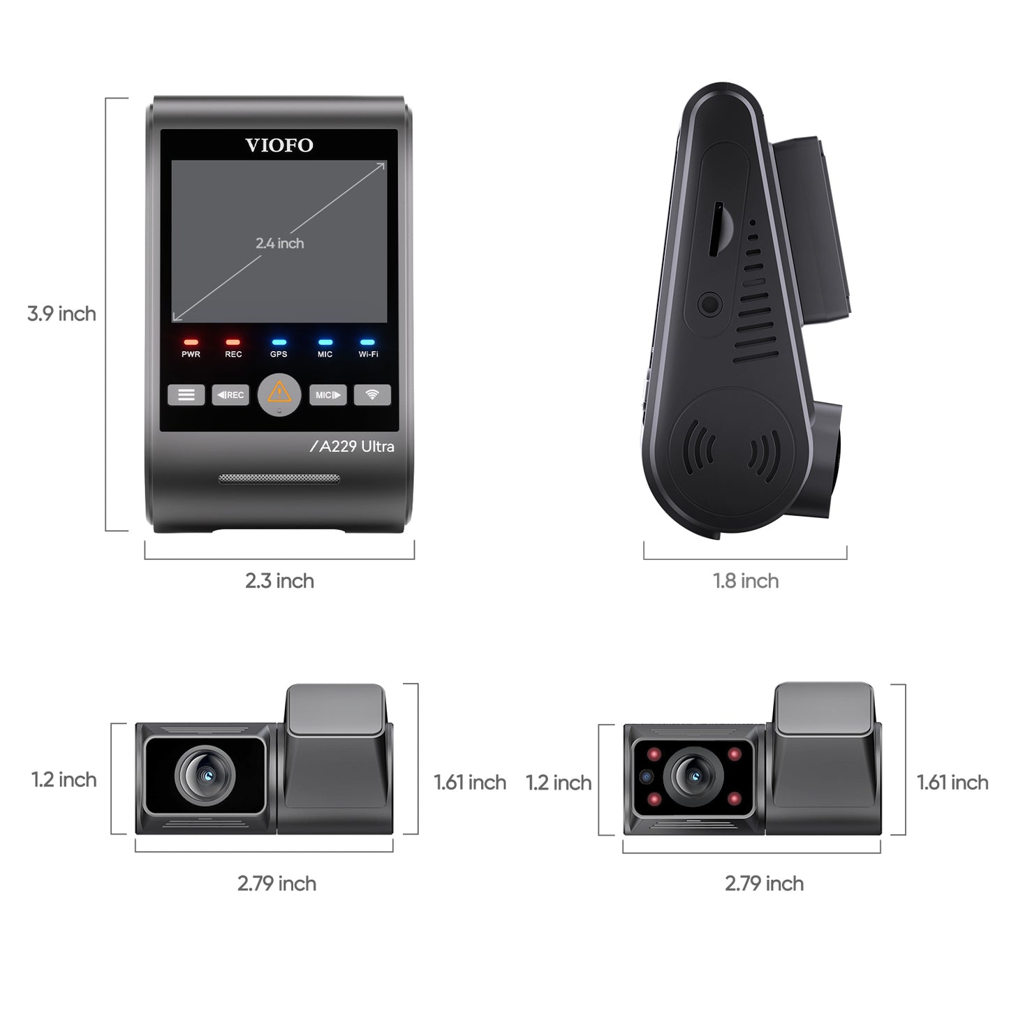 [Installed] VIOFO A229 Ultra Dual 4K + Fisheye Interior IR-Camera 3CH HK4 128GB Package