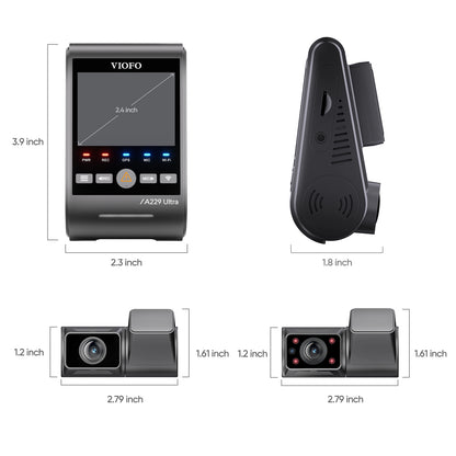 [Installed] VIOFO A229 Ultra Dual 4K + Fisheye Interior IR-Camera 3CH HK4 128GB Package