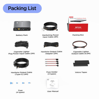 [Mejor] Paquete de instalación de batería auxiliar para cámara de tablero iNavi iVolt Mini de 4500 mAh
